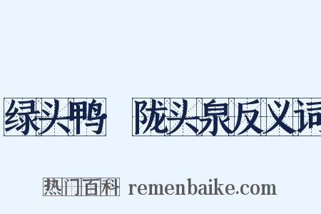 绿头鸭·陇头泉反义词是什么意思的图片